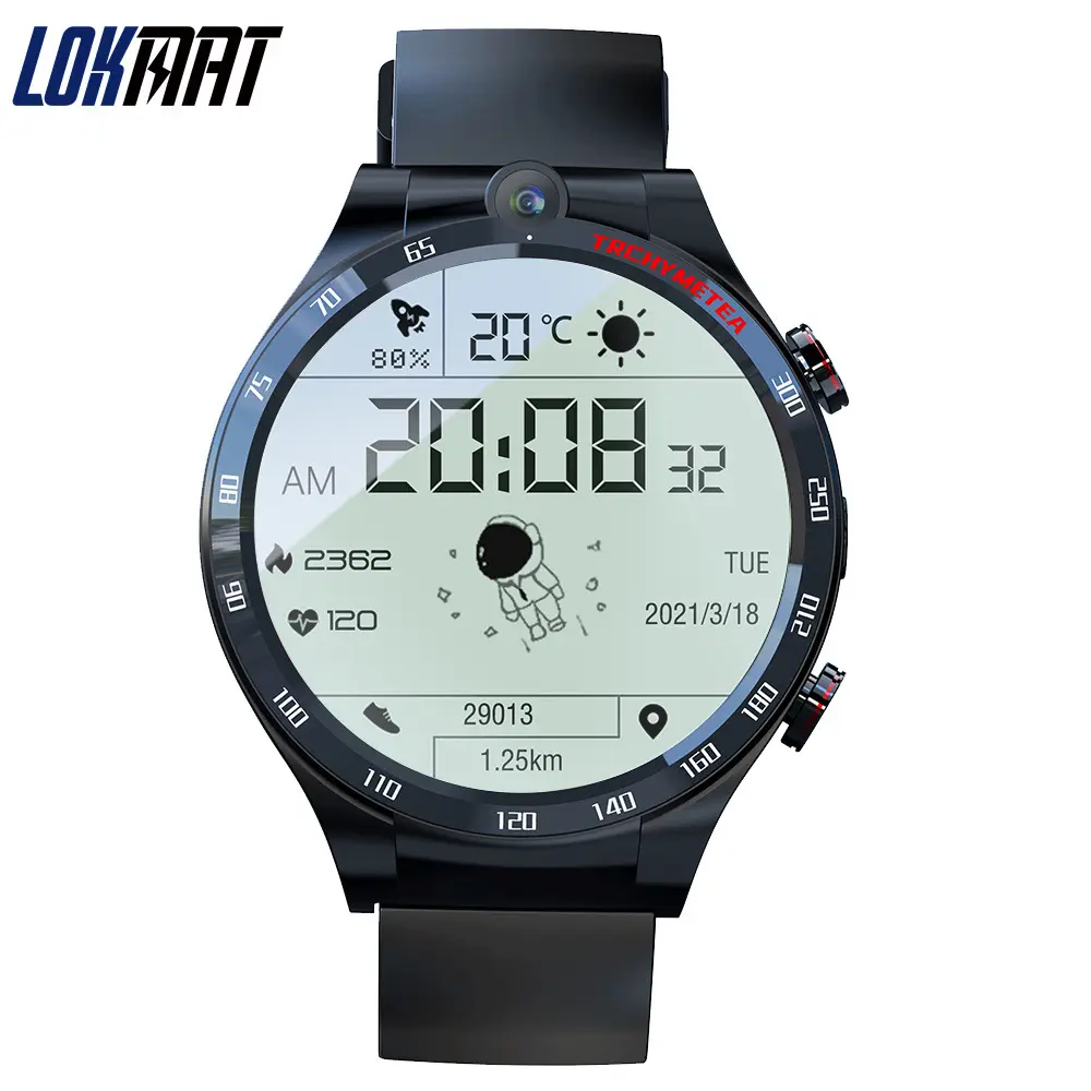 Original LOKMAT APPLLP 4 4G Smartwatch Sim Call IP68 Waterproof Heart Rate 128G Android WIFI GPS Smart Watch with Camera