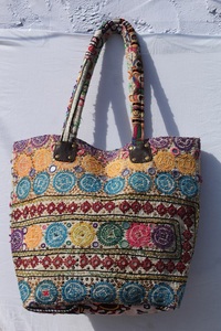 Bolso de Hombro Banjara Étnico Indio Bordado a Mano, Colorido, Estilo Bohemio, Forro de Algodón Ligero, Gran Capacidad - Product Image 3