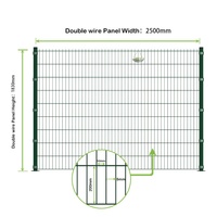 Clôture en treillis métallique double 2D de 1830 mm, revêtement poudré, clôture en treillis métallique double
