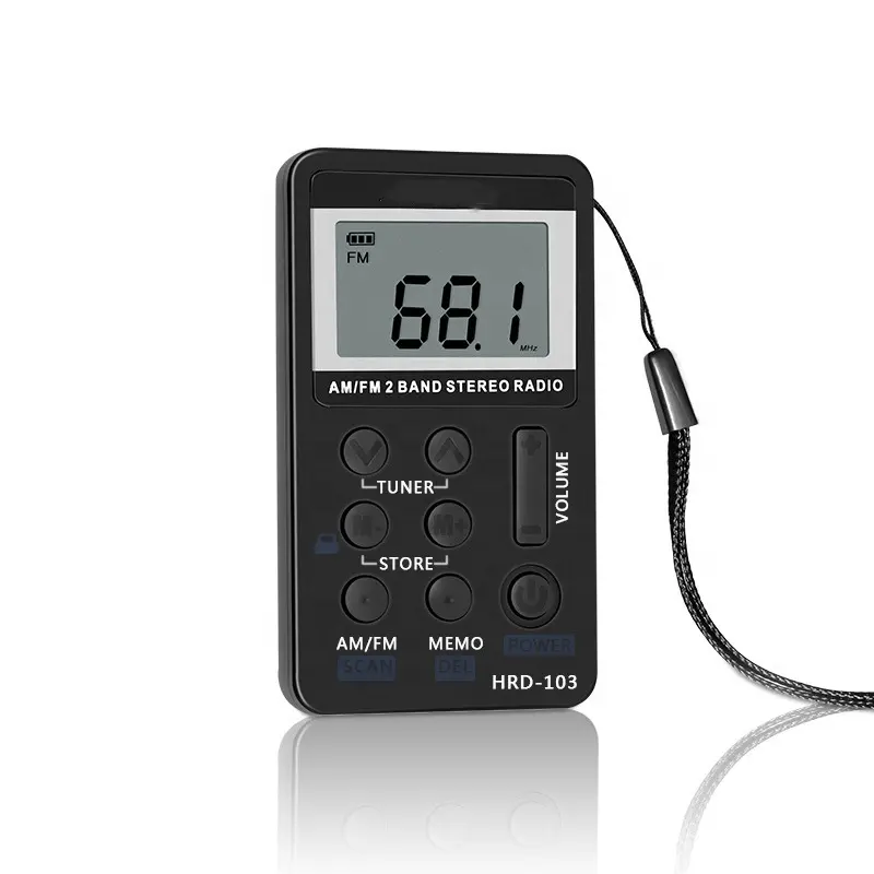 JY-2026, Manufaktur tragbares Logo gedruckt Modisches FM AM Mini-Radio mit Kopfhörer USB-Anschluss LCD-Display wiederauf ladbar