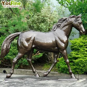 Sculpture en laiton moderne d'extérieur cheval de jardin en Bronze grandeur nature