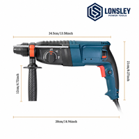 LONSLEY Leichter Elektrischer Bohrhammer Multifunktionaler Industriequalität Hochleistungs-Schlagbohrer mit Kabel 2-Gang-Modus 220V