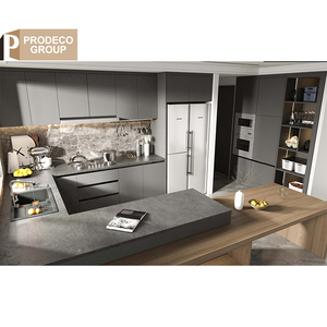 Muebles de Cocina Modernos en Forma de <span class=keywords><strong>L</strong></span>, Lacados en Blanco, Diseño Completo para Proyectos de Villas, Unidad de Gabinetes de Cocina - Product Image 3