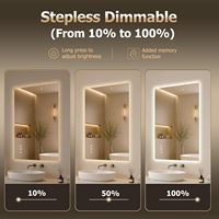 Miroir mural rectangle moderne rétroéclairé par LED Miroir intelligent étanche sans brume avec écran tactile Fonction éclairée sans cuivre