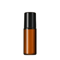 Botol Roll On Kaca Silinder Kosong Anti Bocor 30ml 50ml untuk Parfum dan Minyak Esensial, Warna Amber, Bening, Transparan