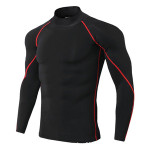 Compression T-shirt 180 Grams Knitted Formal <b>Long</b> <b>Sleeve</b> Quick Drying Basketball Running Training Clothes <b>Base</b> <b>Layer</b> Men GYM - Product Image 4