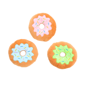 Jouet à mâcher pour chien en peluche Donut, doux, interactif, résistant aux morsures, couineur, pour l'entraînement des chiots, fournitures durables pour animaux de compagnie - Product Image 1