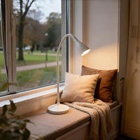 Lampe de bureau LED rechargeable à col de cygne, à commande tactile, à intensité variable, sans fil, pour lecture, chambre et bureau