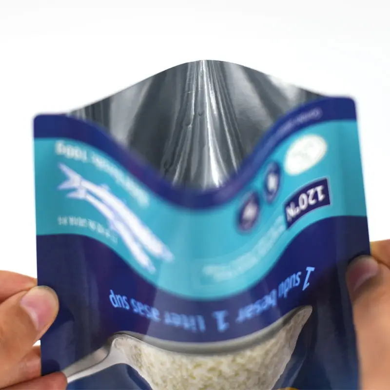 Sacchetti in mylar con chiusura a zip richiudibili stampati con design personalizzato sacchetto piatto in carta biodegradabile per l'imballaggio in polvere di spezie