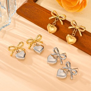 Herzanhänger Mode-Halsketten für Frauen Elegante Hübsche Günstige Kinder-Schleifenohrringe Vintage Vergoldetes Schmuckset ALN25120952 - Product Image 2