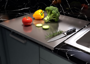 <span class=keywords><strong>Grande</strong></span> <span class=keywords><strong>Tagliere</strong></span> in Acciaio Inox 304 <span class=keywords><strong>per</strong></span> Pasticceria e Pizza, Standard FDA, Lavabile in Lavastoviglie, Antiscivolo, Antibatterico, Utensile da Cucina - Product Image 2
