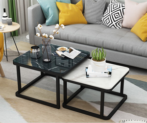 AILICHEN Mobilier de salon moderne léger et luxueux motif marbre <span class=keywords><strong>Table</strong></span> <span class=keywords><strong>d</strong></span>'<span class=keywords><strong>appoint</strong></span> en verre trempé <span class=keywords><strong>Table</strong></span> à thé rétractable - Product Image 6