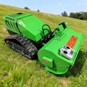 Tondeuse à gazon industrielle télécommandée à essence haute puissance 190cc, coupe-herbe à fléaux sur chenilles, largeur de coupe 1000 mm, pour ferme et jardin - Product Image 1