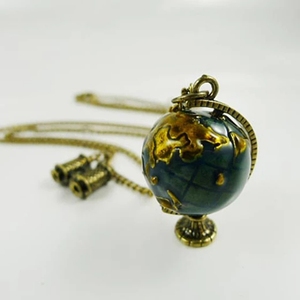 <span class=keywords><strong>Collana</strong></span> Fai-da-Te con Globo Terrestre, Ciondolo Mappa del Mondo Vintage, Gioiello Artigianale con Terra Rotante - Product Image 6