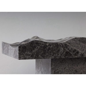 Tavolino moderno basso rotondo tavolino con superficie in marmo a onde oceaniche tavolino grande in <span class=keywords><strong>pietra</strong></span> liquida ad <span class=keywords><strong>arco</strong></span> - Product Image 5