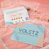 Carte de remerciement personnalisée de haute qualité avec logo en feuille d'or rose pour soutenir ma petite entreprise