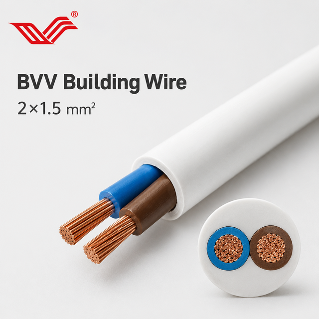 BVV 300/500V Copper PVC Sheathed Building Cable 2 Core 3 Core for House Wiring and Distribution Box