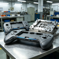 Pièces moulées en plastique sur mesure, développement de moules, processus d'injection, coque en plastique résistante aux chocs pour jeux et appareils électroniques portables