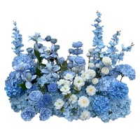 Anggrek Phalaenopsis Buatan Tangan Warna Biru Langit L-142, Hasil Pewarnaan Manual, untuk Dekorasi Latar Belakang Pernikahan