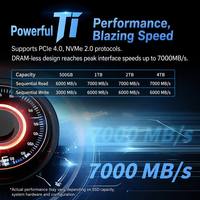 قرص صلب داخلي Ti600 بسعة 1 تيرابايت و2 تيرابايت و4 تيرابايت NVMe M.2 SSD PCIe 4.0 X4 بسرعة 7000 ميجابايت/ثانية عالية السرعة لـ PS5 والكمبيوتر المحمول وأجهزة الألعاب