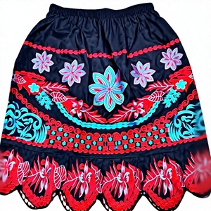 Jupe décontractée pour femme, taille haute, grande taille, été, polynésienne, unie, respirante, 100% polyester, longueur genou - Product Image 1