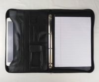 Porte-documents de conférence d'entreprise personnalisé, classeur à feuilles mobiles à 4 trous, pochettes multiples, en cuir PU, planificateur de gestionnaire