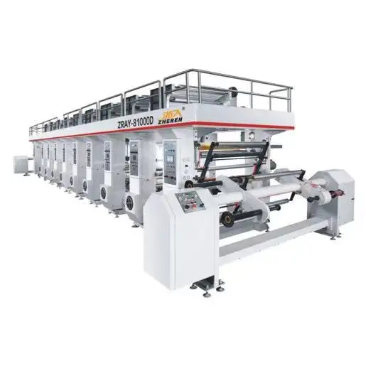 High Speed ZRAY-D 6 8 10 colors Plastic Film Paper Rotogravure Printing Press Machine