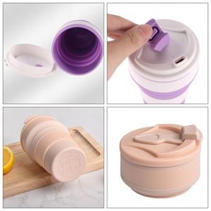 Taza de Viaje Deportiva de Silicona Reutilizable, Plegable, a Prueba de Fugas, de 350 ml, con Pajita y Logotipo Personalizado - Product Image 5