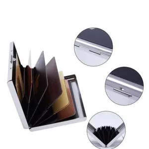 Factory OEM Stainless Metal Card Holder Cases With Clip Closing Lid BUSINESS CARD HOLDERS Cases Metal Cases