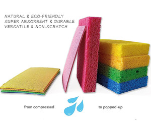 Pop-up sinh thái bọt biển tự nhiên Cellulose compostable phân hủy sinh học nén nhà bếp phòng tắm bọt biển tấm - Product Image 4