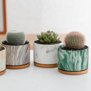 Moules de fleurs en <span class=keywords><strong>c</strong></span>éramique imitation marbre coloré, pot de jardin pour maison et extérieur, nouveau design, pour plantation, décoration - Product Image 2