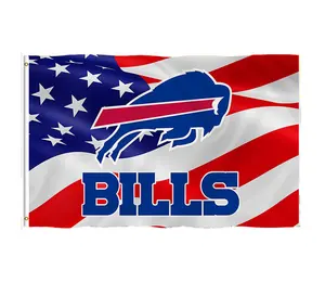 custom American football flag new style Buffalo Bills flag Polyester flag 3*5ft digital printing Professional Manufacture Made