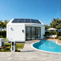 Maison/cabane préfabriquée modulaire en acier personnalisée, alimentée à l'énergie solaire, pour la construction de complexes hôteliers
