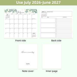 ปฏิทินตั้งโต๊ะแสนสนุก ปี 2026-2027 กรกฎาคมถึงมิถุนายน กระดาษเคลือบ ตกแต่งสำนักงาน ปรับแต่งได้ พร้อมส่วนบันทึก - Product Image 3