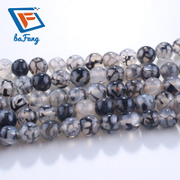 Perles d'agate veinée noire 6-10 mm rondes, pierre précieuse naturelle pour la fabrication de bijoux et l'artisanat fait main