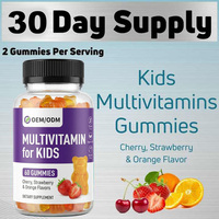 OEM/ODM1 Gummies multivitaminés pour enfants sans sucre, vitamines C, D3, zinc, oméga 3, oursons gommeux, soutien immunitaire et bien-être des enfants, 60 unités