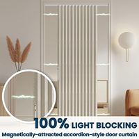 Panneau accordéon occultant, couverture de porte en verre invisible pliable et coulissante pour chambre à coucher, rideau de porte magnétique