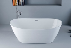 Nordic B & B Hotel Spa Bath Baignoire en acrylique blanc monobloc 1.5m avec robinet inclus pour un usage domestique adulte Motif ovale - Product Image 4