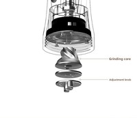 Moulin à café portable Aikelong transfrontalier, nouveau, en plastique, à meules coniques, mini broyeur manuel, capacité 50g