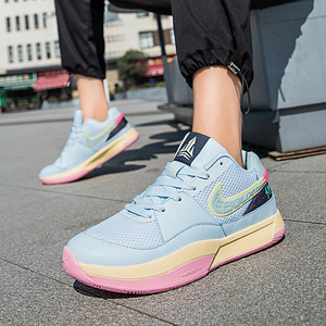 <strong>Basketball</strong> Sneakers Lightweight Soft Sole Breathable Knit Fabric Design Suitable for Daily Training and Walking - Product Image 3