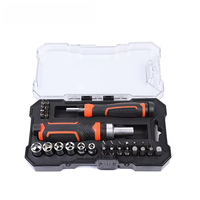 JOEPON 31Pcs Industrial Ratchet Screwdriver Socket Tool Set Magnetic Multi-Bit Screwdriver Kit Chrome Vanadium Steel Plastic
