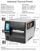 Imprimante d'étiquettes thermiques industrielle robuste ZT41146-T410000Z, compatible avec les supports autocollants, film transparent et papier
