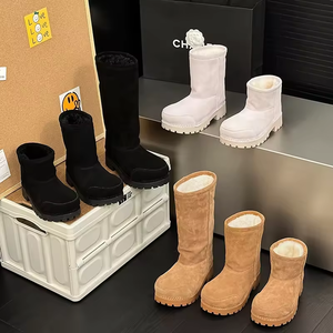 Bottes de neige d'hiver 2025 pour femmes, bottes de neige de luxe épaisses et moelleuses, bottes longues décontractées, bottes de neige chaudes à semelle épaisse pour femmes - Product Image 6