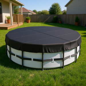 Bâche de piscine ronde Db Wholesale de 18 pieds en tissu Oxford 420D, bâche solaire pour piscines au sol avec cordon de sécurité - Product Image 2