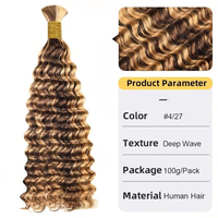 Extensions de cheveux humains brésiliens en gros, bouclés profonds, pour tresses bohèmes, trame nouée à la main, cheveux bruts Remy, entrepôt USA