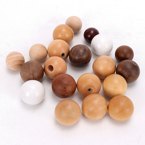 Perles en bois Chengjiang, couleur naturelle, billes en bois massif 25 mm, décorations artisanales - Product Image 4