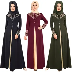 Bescheidene Frauen Islamisches Kleid Muslim Arabisch Abaya Eid Kaftan Abaya Dubai Türkisch Islamische Kleidung Kaftan Robe Mit Hijab Schal
