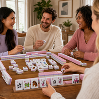 Mahjong Cowboy Country Rose : Tuiles de Mahjong Texas avec motifs Bandana et Tête de Cheval – Ensemble de Mahjong Léger en Acrylique pour Fêtes