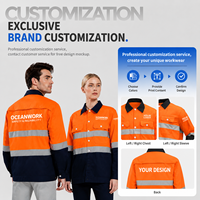 Chemise de travail personnalisée à manches longues en pur coton, légère, réfléchissante et durable pour l'usine et le travail en extérieur