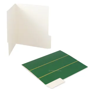 מקצועי מדפסת הדפסת A4 דקורטיבי נייר קובץ תיקיות Custom 1/3 לחתוך כרטיסיות מבריק תיקיות לוגו מותאם אישית